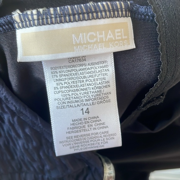 NWT Michael Kors New Navy Blue one piece bathing suit sz 14 - Picture 6 of 6